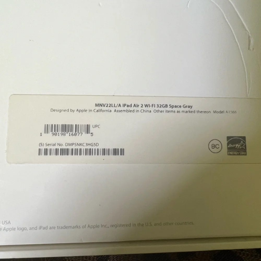 iPad Air 2 (2014) space gray